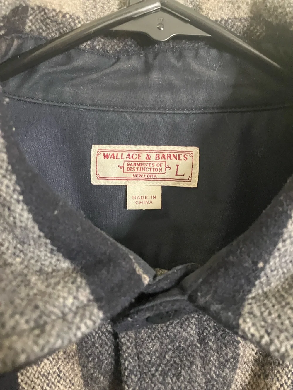 J. Crew Men's Navy and Gray Plaid Button-Up Shirt Jacket